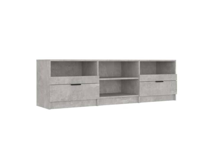 GHVBNMF TV-Schrank Betongrau 150x33,5x45 cm Holzwerkstoff Lowboard Modernes Lowboard im Beton-Look mit Schubladen und offenen Fächern für Wohnzimmer und Schlafzimmer, pflegeleicht.