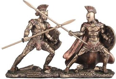 Veronese Design 3.94 inches Width Polyresin Hector Fighting Achilleus Bronze Finish Figurine
