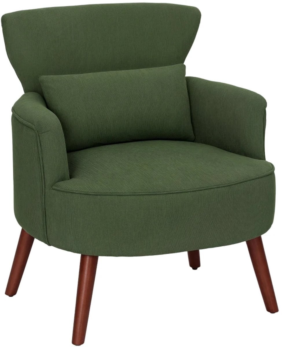 Moderne Gestoffeerde Lounge Fauteuil met Lendenkussen - Groen