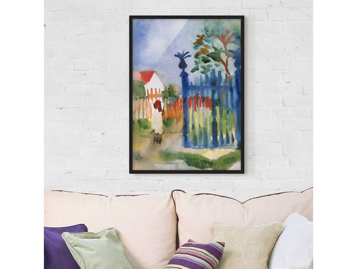 Bild August Macke Gartentor Papier Rahmen: Echtholz, furniert: Kiefer Multicolor 50 x 70cm