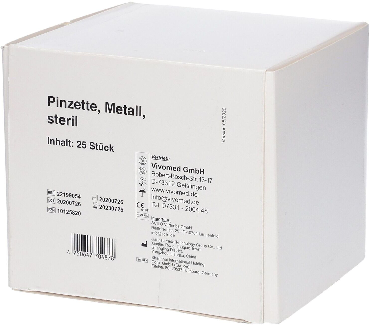 Vivomed Pinzette Einmal steril Metall 25 St