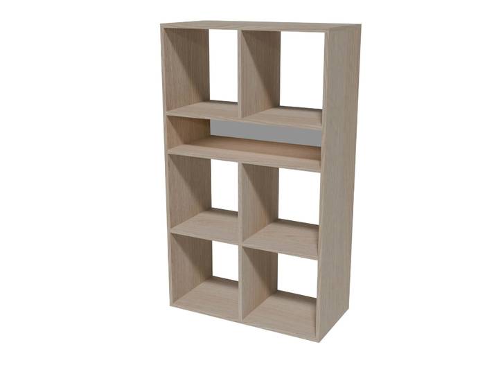BADEDU WARD Regal 72 cm breit, Braun, 7 Fächer