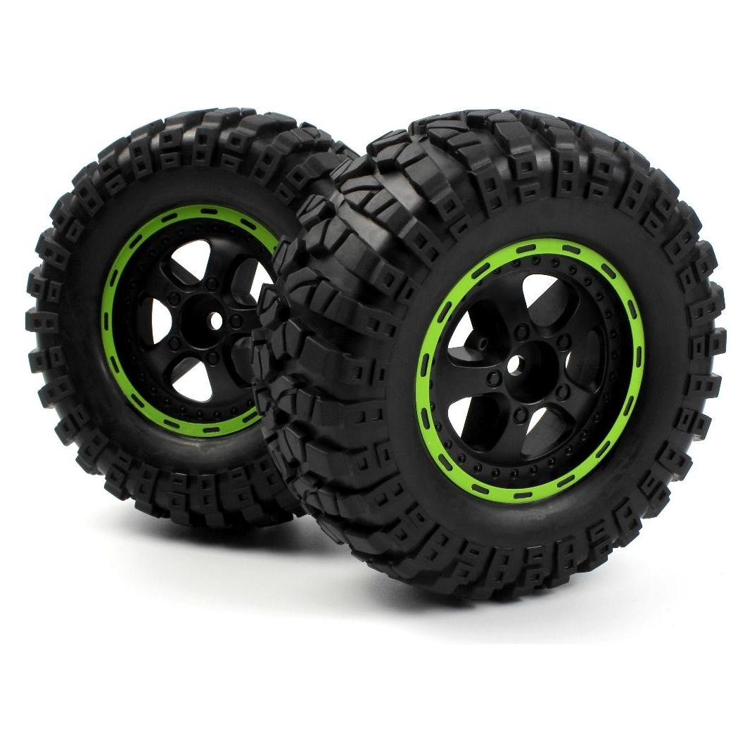 Blackzon Smyter Desert Wheels/Tires Assembled (Black/Grün) (BL540183)