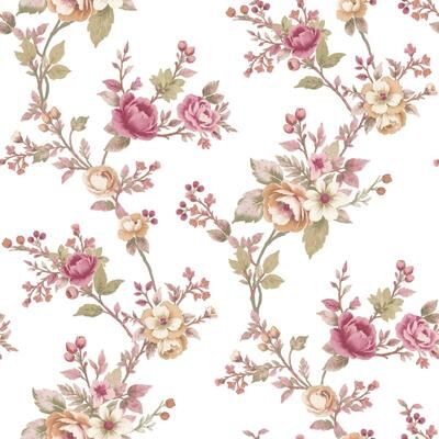 Galerie Wallcoverings Blooming Garden Collection Soffio Garden Matte Finish Vinyl on Non-woven Wallpaper Roll