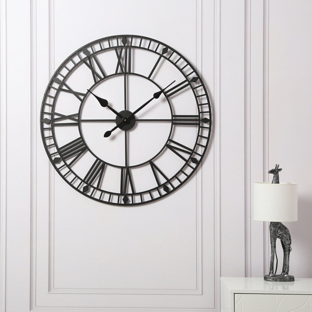 Borough Wharf Abdulkader Iron Skeleton Wall Clock Black Small