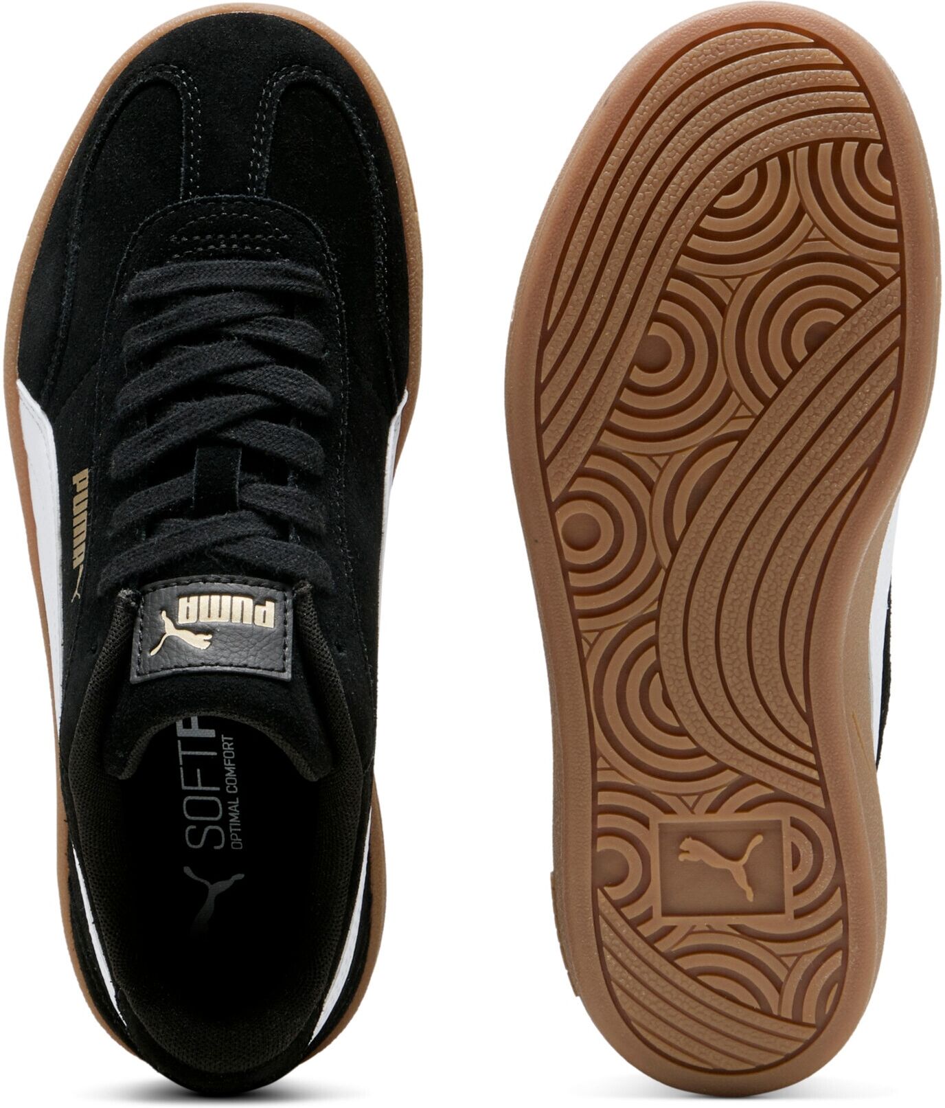 Sneaker PUMA "CLUB II ERA PLATFORM SD WNS", Damen, Gr. 37, weiss (puma schwarz, puma weiß), Schuhe Sneaker, style sportif, avec semelle extérieure en caoutchouc, avec lacets puma schwarz, puma weiß 37
