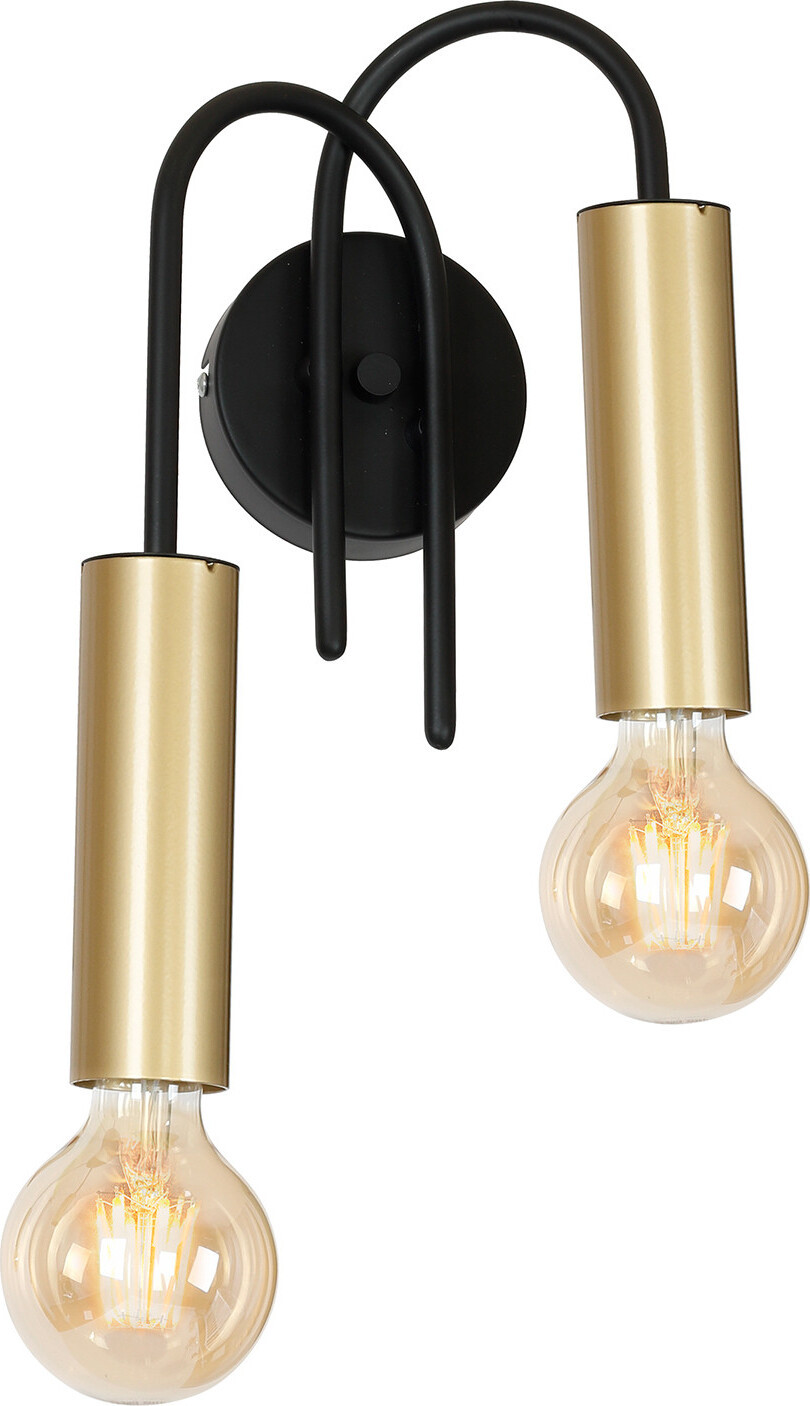 Luminex Wandlamp Aidan zwart van metaal voor binnen