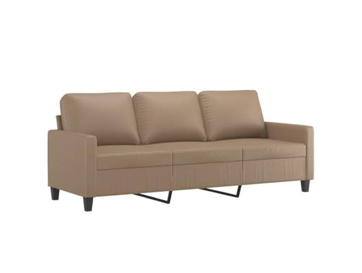 vidaXL 3-Sitzer-Sofa Cappuccino-Braun 180 cm Kunstleder