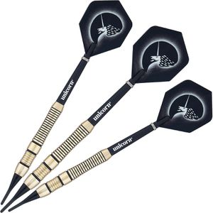 Unicorn Dartpfeile Core Plus Brass, 04289, mit Kunststoffspitze, 18g, 3 Stück