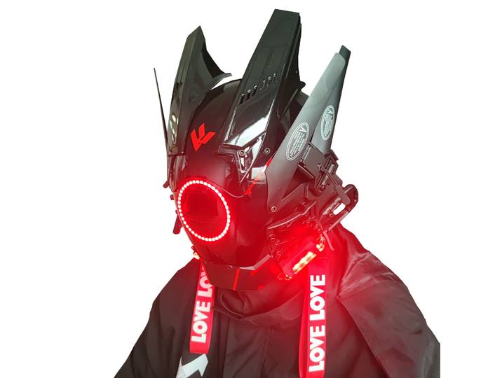 JAUPTO punk masque casque Cosplay pour hommes, futuriste Punk Techwear, Halloween Cosplay ajustement fête musique Festival accessoires