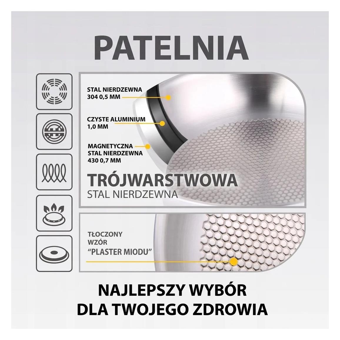 Maestro Patelnia stalowa HONEYCOMB 20cm MR-1228-20 (Bratpfanne, Aluminium, Edelstahl) (MR-1228-20)