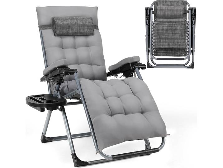 Chaise longue de jardin pliable, chaise longue zéro gravité, chaise de plage réglable, fauteuil d'extérieur pour la plage, la terrasse, le camping
