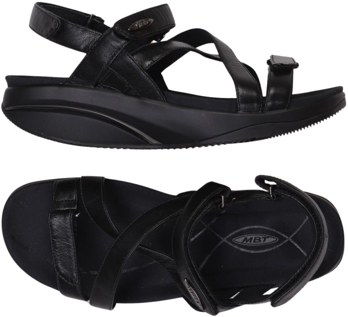MBT Damen Sandalen, Schwarz, Gr. EU 37, Leder - Second Hand