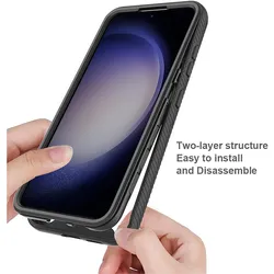 Cazy Schutzhülle Kompatibel mit Samsung Galaxy A55 - 360 Grad hulle mit Eingebautem Folien - (Samsung Galaxy A55), Smartphone Hülle, Schwarz