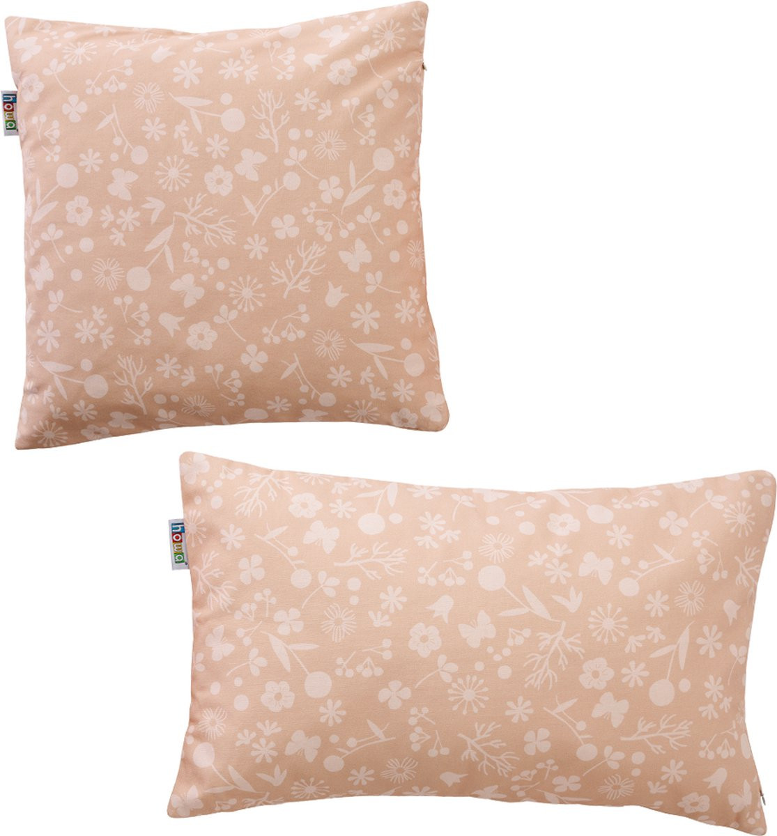 Howa Set van 2 Katoenen Kussenslopen voor de Kinderkamer met Flowers Motief