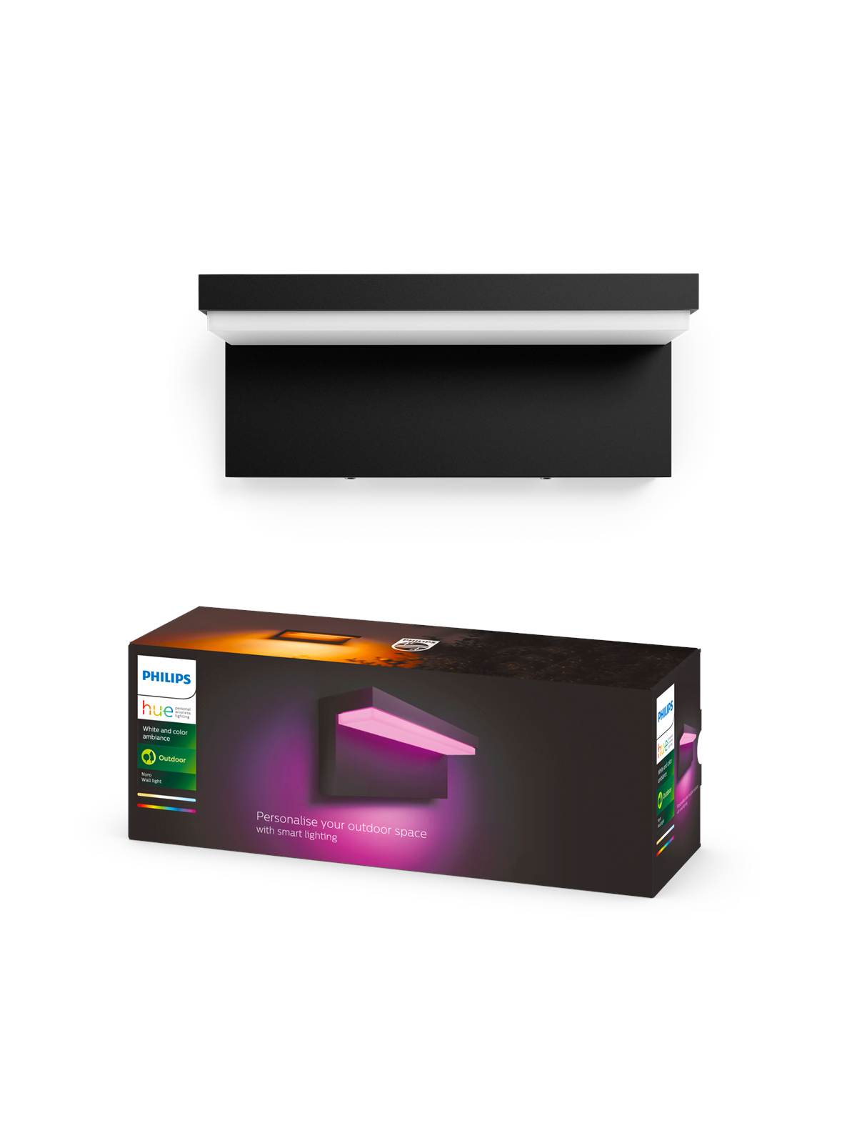 Philips Hue Nyro Outdoor Wall Light - White & Color Ambiance