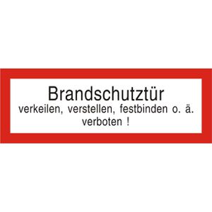 Abtec Hinweisschild DIN 4066, Kunststoff, 29,7 x 10,5 cm, Feuerwehr, Brandschutztür