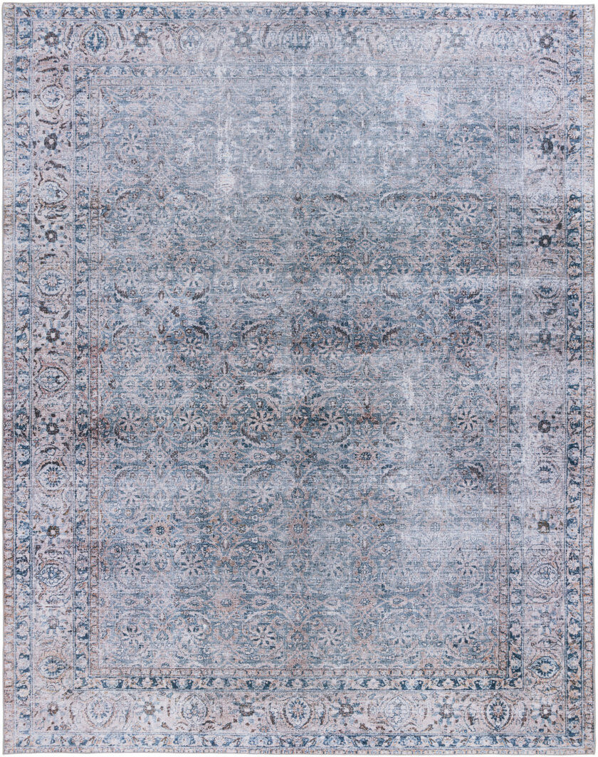 Langley Street Tucson Vintage Look Machine Washable Non-Slip Area Rug in Grey/ Blue Green;Beige;Blue Rectangle 244 x 305 cm