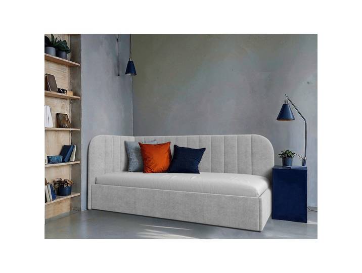Mid.you Polsterbett, Grau, Kunststoff, 90x200 cm, gepolstertes Kopfteil, Stoffauswahl,verstellbar, Schlafzimmer, Betten, Polsterbetten