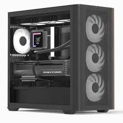 Aerocool D301A Mini Tower Schwarz, Holz
