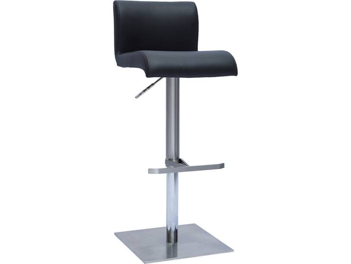 Design-Barhocker höhenverstellbar schwarz gebürsteter Edelstahl SHEINA