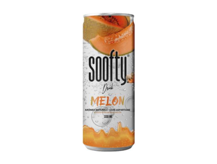 Soofty Drink Boisson Pétillante au Melon 330 ml (Lot de 24) - Soda Rafraîchissant au Melon Doux