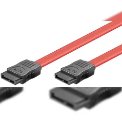 Goobay 50915 HDD S-ATA Kabel 1.5 GBits / 3 GBits, 0.5 m, Rot - SATA L-Typ Stecker > SATA L-Typ Stecker