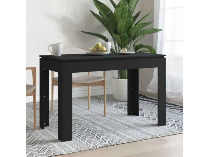 ZXQVLMRS Esstisch, Küchentisch aus Holzwerkstoff, 120x60x76 cm Schwarz Robustes Design, Minimalistische Optik, Pflegeleichte Oberfläche