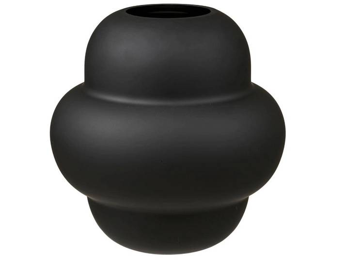 Vase Vase, Schwarz, Glas, organisch, 20 cm, mundgeblasen, Dekoration, Vasen, Glasvasen