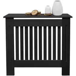 ECD Germany Heizkörperverkleidung Landhausstil 78x19x82 cm Schwarz, MDF lackiert, Heizungsverkleidung Heizkörperabdeckung für Wohnzimmer &