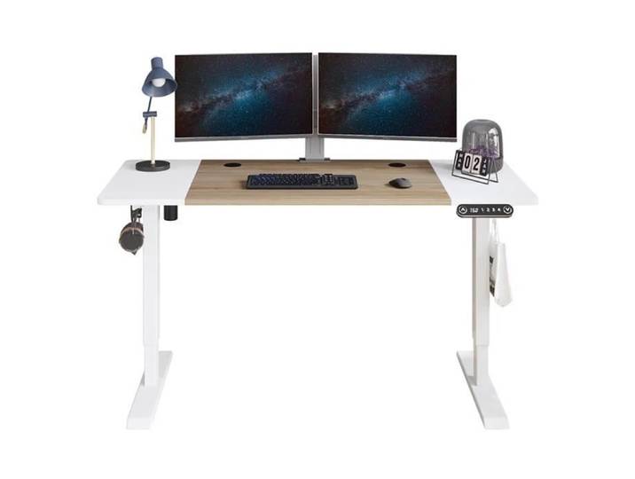 Radlove Bureau réglable en Hauteur-Bureau Assis-Debout Réglable en Hauteur électriquement avec 4 Commandes à mémoire Chêne 140cm