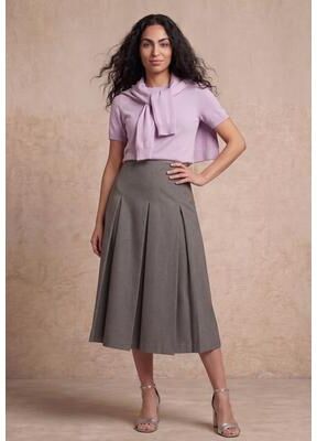 Plus Size Women's Pleated A-Line Skirt by Jessica London in Charcoal (Size 12 W)