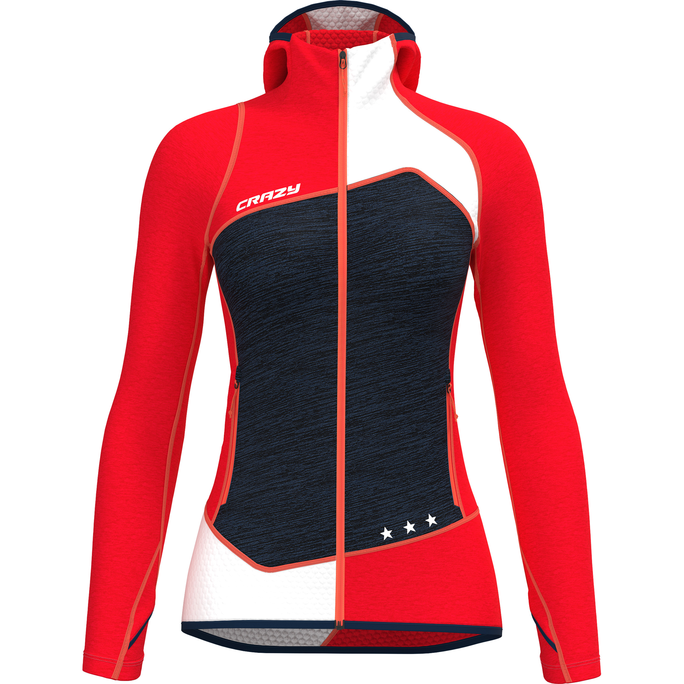 Crazy Ionic Damen Fleecejacke rot Größe XS Trekking Elastisch