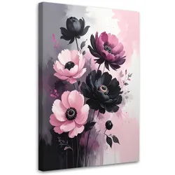 BILD auf Leinwand, Rosa zarte botanische Blumen