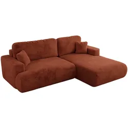 ECKSOFA OVO L Orange Plüsch - Rechts Seite