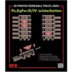 Rye Field Model Workable track links for Pz.III/IV winterketten (3D printed )