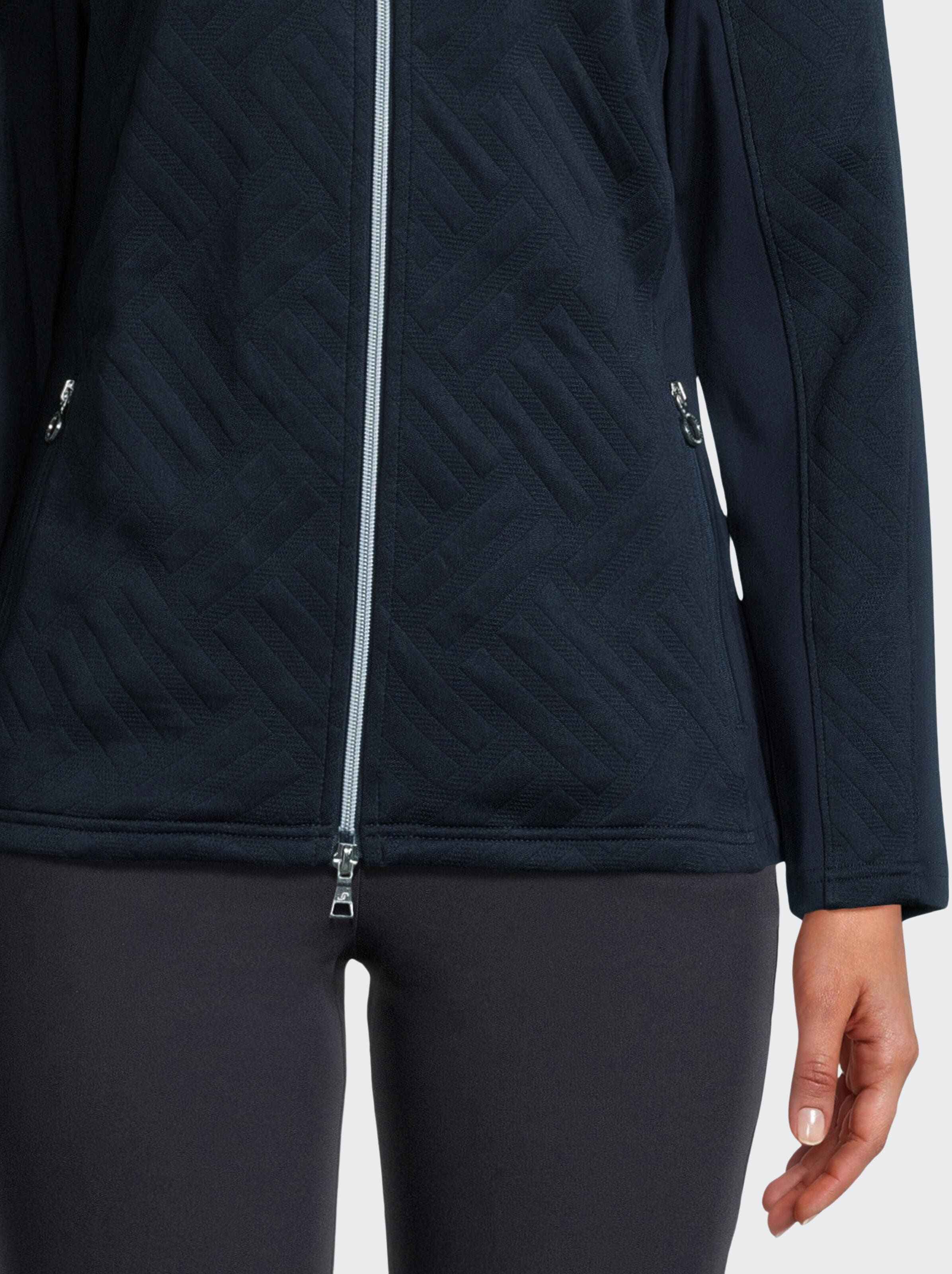 Sweatjacke JOY SPORTSWEAR "D SPORTJACKE DARYA", Damen, Gr. 36, night, Obermaterial: 100% Polyester. Futter: 77% Polyester, 23% Elasthan, Sweatjacken Sweatjacke, für Erwachsene, sportlicher Stil night 36