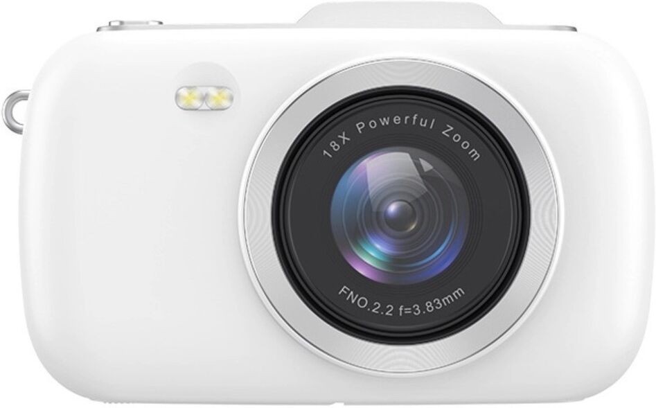 INF Kompakte 80MP Digitalkamera für Mädchen – 5K-Video, 18x Zoom, 2.8 inch Display, LED-Fülllicht Weiß
