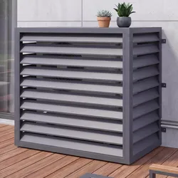 Verkleidung für Klimaanlage/Wärmetauscher MCW-O43, Abdeckung Schutzgitter, Metall 111x127x65cm ~ anthrazit