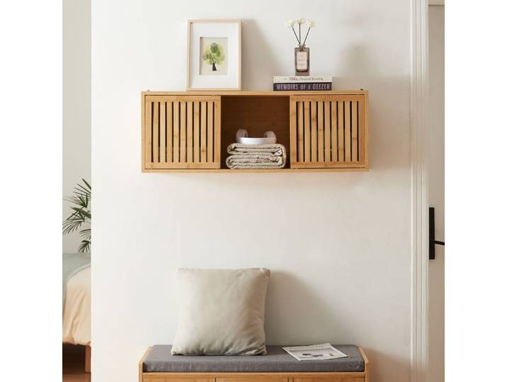 Étagère murale Ypäjä bambou 93 x 20 x 33 cm naturel