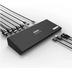 Port Designs Office EU (USB-C, 7 Ports), Dockingstation + USB Hub, Schwarz