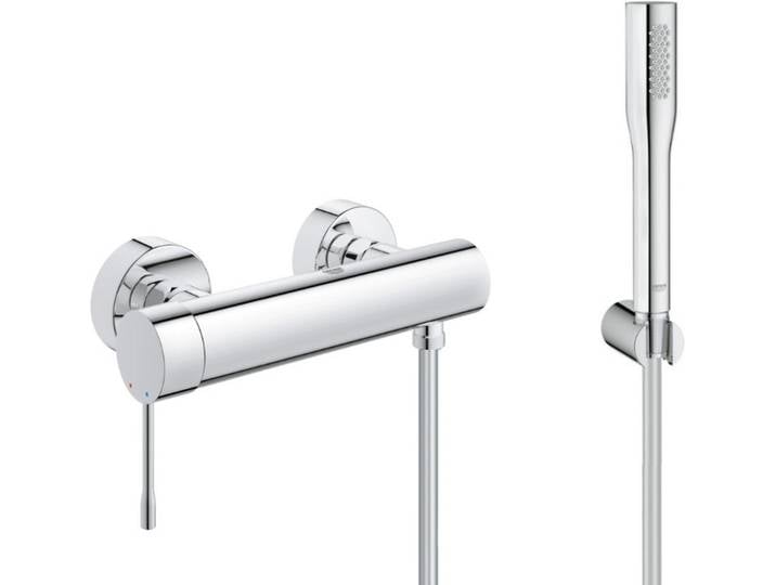 Set de douche Mitigeur monocommande 1/2’’ Essence + Douchette stick 1 jet Euphoria Cosmopolitan, Chrome (33636001-Euphoria)