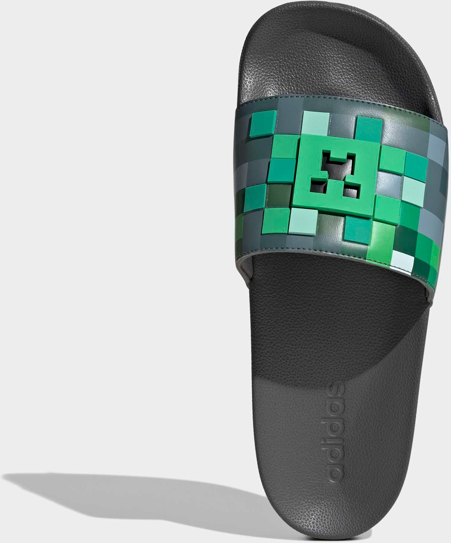 Badesandale ADIDAS SPORTSWEAR "ADILETTE SHOWER MINECRAFT BADESCHLAPPEN", Damen, Gr. 40,5, grün (grau four, grau four, grau four), Synthetik, Schuhe Badesandale grau four, grau four, grau four 40,5