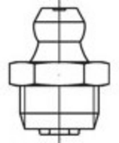 TOOLCRAFT DIN 71412A 4 Form A-M Kegelschmiernippel, kurz, mit Sechskant, Kegelkopf gerade/axial,mit Kegelgew. Abmessung: AM 6 x