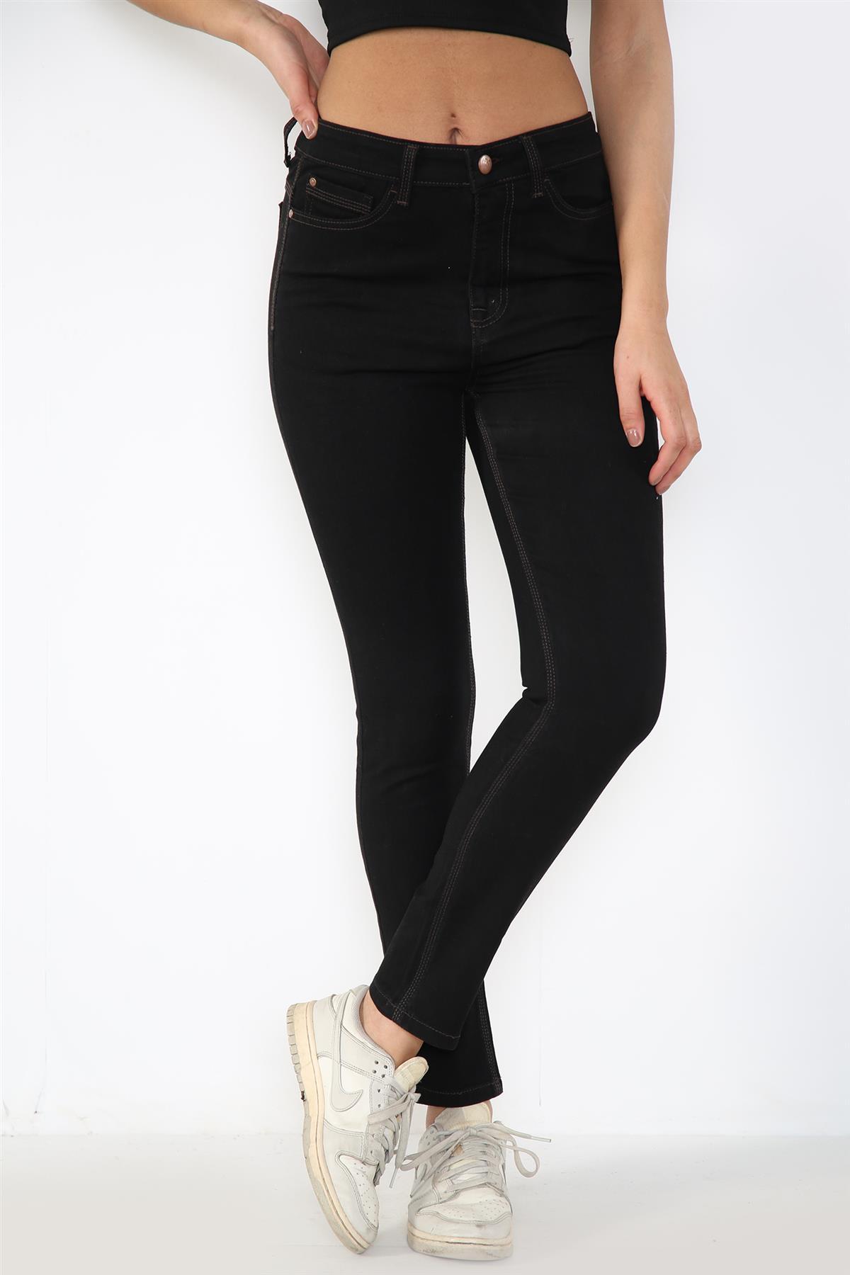 Ladies Magic Shaping High Waisted Skinny Jeans in Schwarz