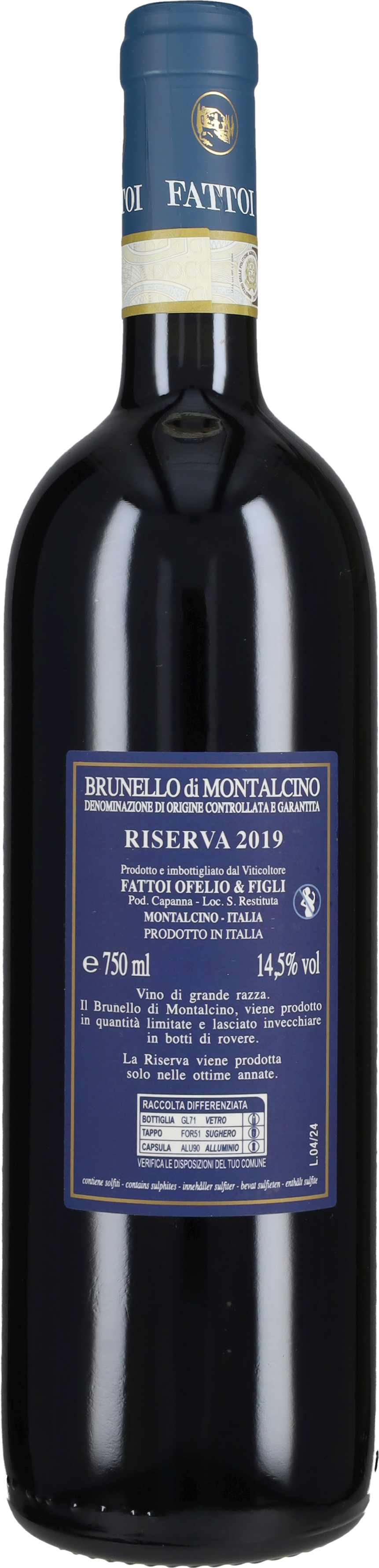 Brunello di Montalcino Riserva Fattoi 2019