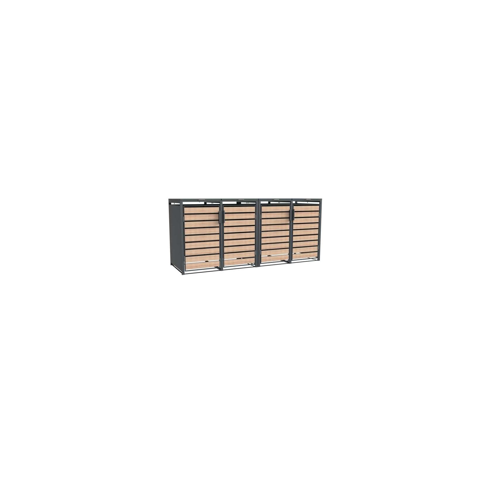 Westmann Mülltonnenbox Lacina 4x 240 L Holzoptik 80x264x116cm