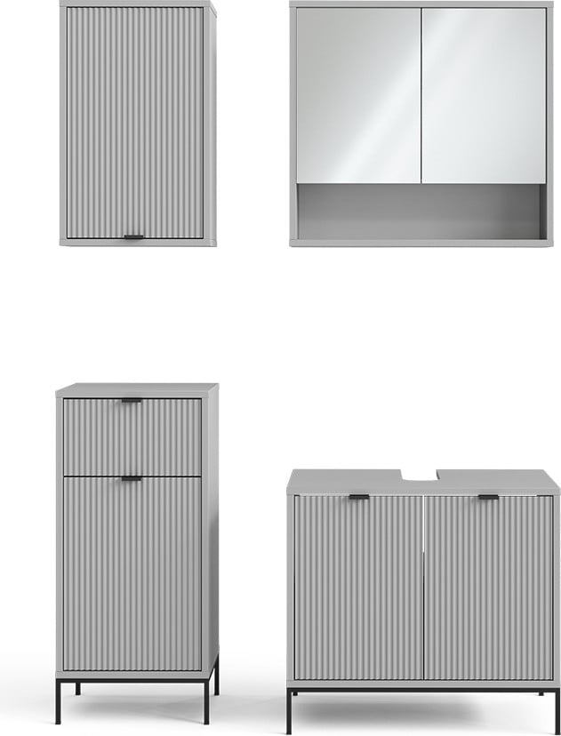 Vicco Eliza Badkamermeubelset Grijs, 4-delig, Model 40706