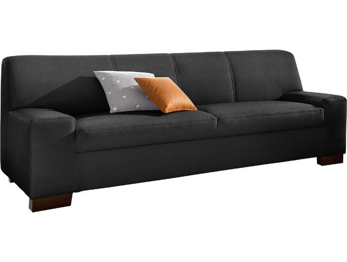 2-Sitzer Sofa, Kunstleder SOFTLUX®, Schwarz, 192×85×74 cm, Kubisch & Komfortabel, Klassisch, DOMO Collection