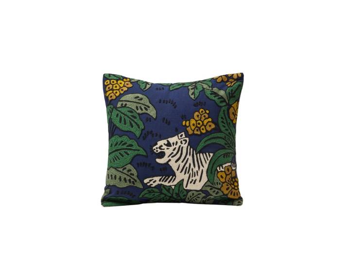Housse de coussin en coton bleu 40x40 cm